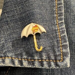 Red Cross Responder Umbrella Brooch Pin with Gold Handle